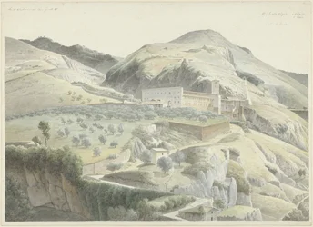 Paesaggio con monastero vicino a Subiaco