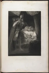 Seconda Parte di Re Enrico VI atto III scena III - Re Enrico, Salisbury e Warwick; il Cardinale a letto