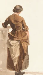 Ragazza in un vestito marrone
