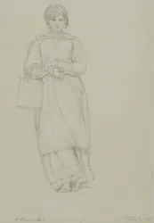 Ragazza giovane che tiene una lattina di latte, 1831