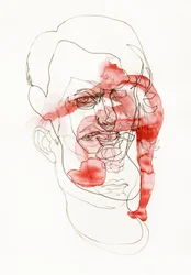 Volto astratto rosso