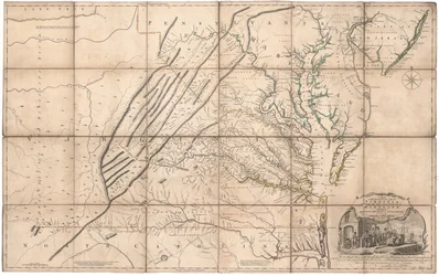 Una mappa della parte abitata della Virginia di Fry e Jefferson