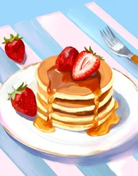 Pila di pancake alle fragole