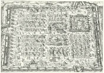 Accampamento militare nel XVI secolo