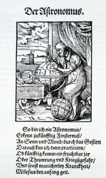 Un astronomo con un verso di Hans Sachs, pub. Francoforte 1568