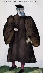 Senatore genovese, incisione da Habitus praecipuorum popularum