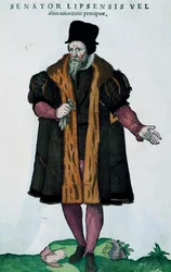 Senatore di Lipsia, incisione da Habitus praecipuorum popularum