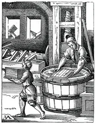 Il fabbricante di carta, XVI secolo, 1870