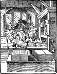 La bottega degli stampatori, 1568