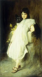 Ritratto di una Giovane Ragazza con il suo Cane, 1908
