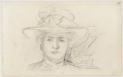 Testa di donna con cappello