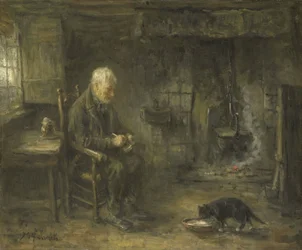 Interno di una capanna di contadini