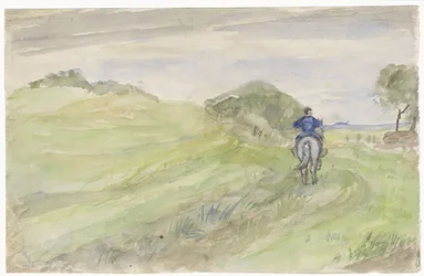 Cavaliere su una strada di campagna