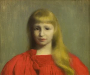 Bambina in abito rosso