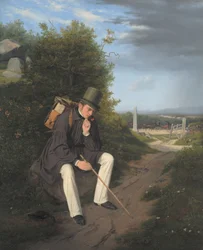 Un artista che riposa lungo la strada