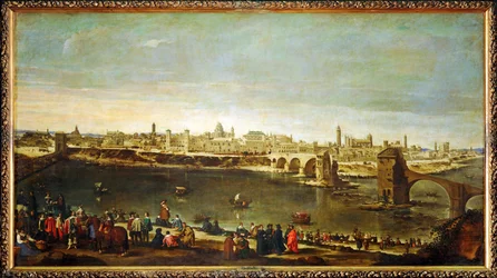 Veduta della città di Saragozza (dipinto su tela)