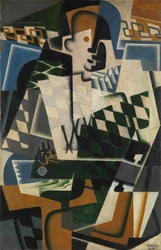 Arlecchino con una chitarra