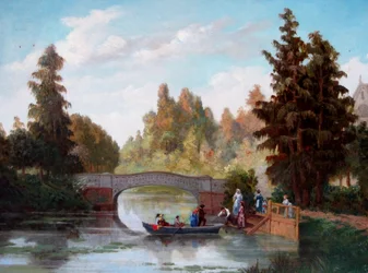 Spagnolo: Antigua laguna del parque Cousiño Vecchio stagno del parco Cousiño