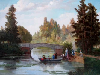 Spagnolo: Antigua laguna del parque Cousiño Vecchio stagno del parco Cousiño