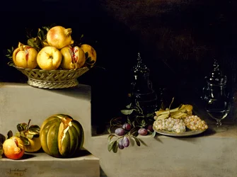 Natura morta con frutta e cristalleria, 1626