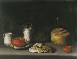 Natura morta con porcellana e dolci