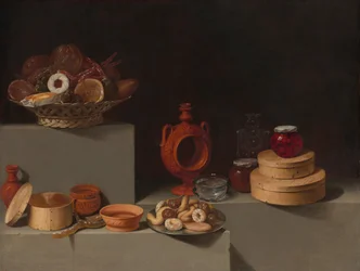 Natura Morta con Dolci e Ceramiche, 1627