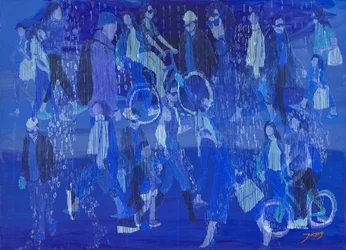 Blue Digital Crowd