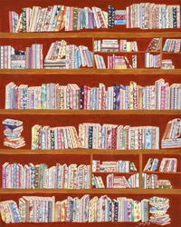 Librerie con motivi colorati