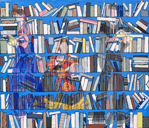 Libreria blu eclettica