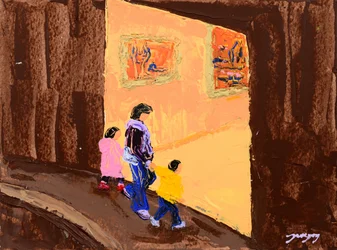 Visita alla galleria con la famiglia