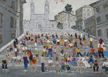 La vivace Piazza di Spagna