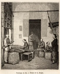 La setacciatura della polvere da sparo, per ordinare i granuli secondo la loro dimensione e qualità prima dell