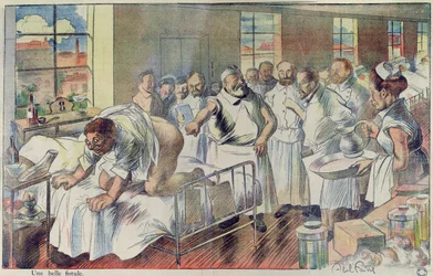 «Una bella fistola». Caricatura che prende in giro la professione medica, vignetta da «L