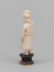 Pedone nero, pezzo degli scacchi, India, circa 1820