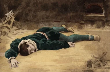 Corpo di Briquenarilles davanti a un forno. Pantagruel. illustrazione di Jules Garnier. In "Rabelais e l