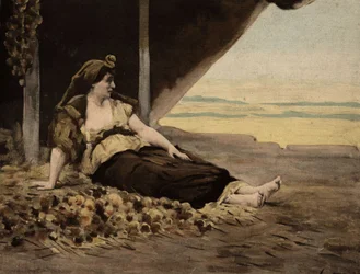 Cleopatra (Cleopatre) che vende cipolle. Pantagruel. Illustrazione di Jules Garnier. In "Rabelais e le opere di Jules Garnier".