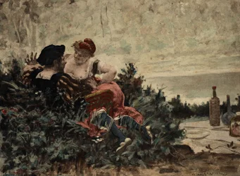 Grandbuckthorn, padre di Gargantua, e Gargamelle, madre di Gargantua. Gargantua. illustrazione di Jules Garnier. In "Rabelais e l