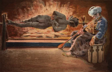 Panurge è osservato da un turco che si è addormentato. Pantagruel. Illustrazione di Jules Garnier. In "Rabelais e l
