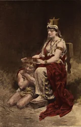 Semyramis (Semiramis) che fa la bobina di un belistre (tramp). Pantagruel. Illustrazione di Jules Garnier. In "Rabelais e le opere di Jules Garnier".