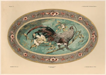 Gallo, tavola 37 da «Fantasie decorative», incisa da Gillot, pubblicata da Jules Rouam, Librairie de l