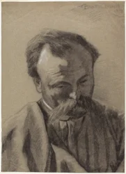 Autoritratto, 1877 ca. (gesso nero lumeggiato con gesso bianco, su carta grigia)