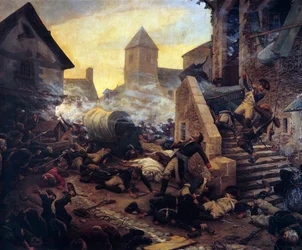 La morte del generale Moulin durante i combattimenti di Cholet nel 1794