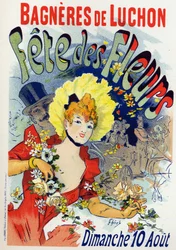 Arte. Intrattenimento. Festa dei fiori a Bagneres de Luchon. Poster di Jules Cheret, Francia, c.1895 (poster)