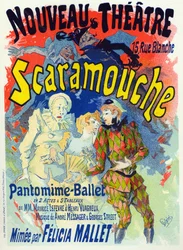 Arte. Intrattenimento. Scaramouche, balletto di Felicia Mallet. Poster di Jules Cheret, Francia, c.1895 (poster)
