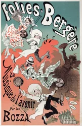 La musica del futuro dei Bozza. Poster di Jules Cheret per uno spettacolo al Folies Bergeres, Parigi, c.1880