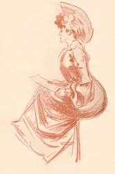 Disegno in sanguigna, c1900