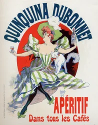 Cibo e bevande. Aperitivo Quinquina Dubonnet. Poster di Jules Cheret, Francia