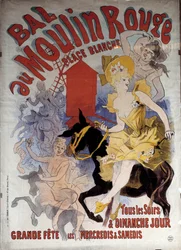 Mulino rosso palla bianca. Poster di Jules Cheret (1836 - 1932)