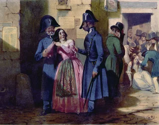 Arresto di una prostituta da parte della polizia, c.1835