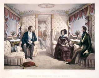 Re Luigi Filippo, Regina Vittoria e Principe Alberto nella carrozza reale, 1846